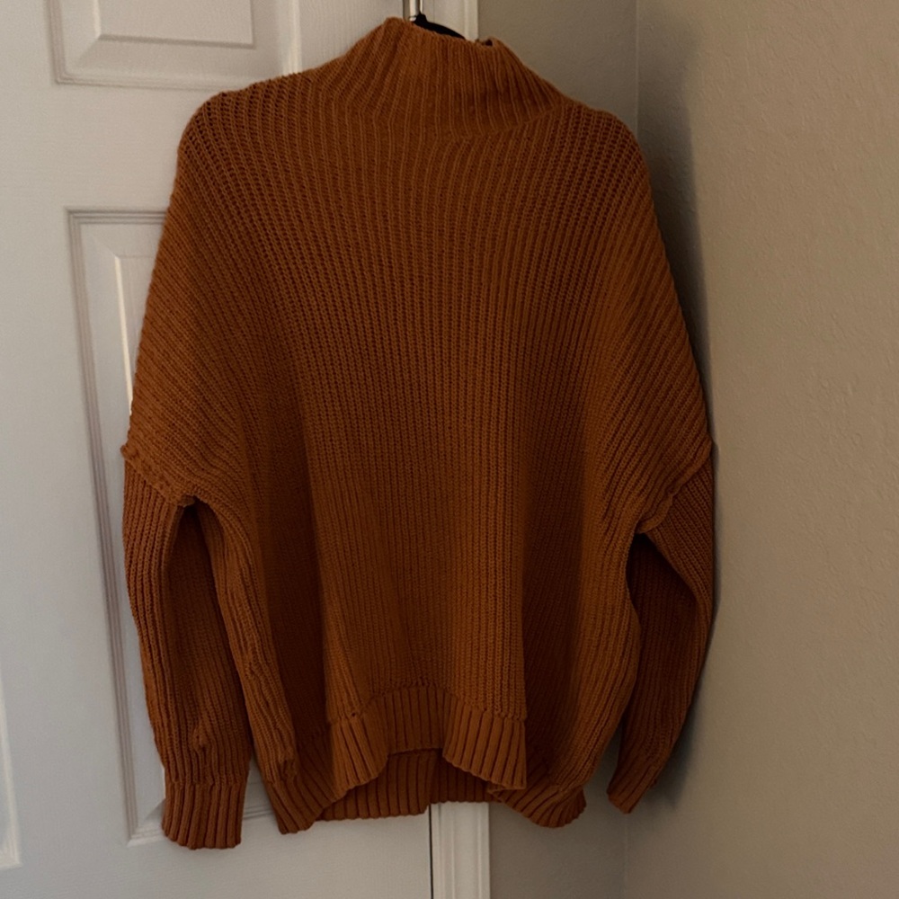 Aerie Women's Cowl Neck Sweater in Warm Brown